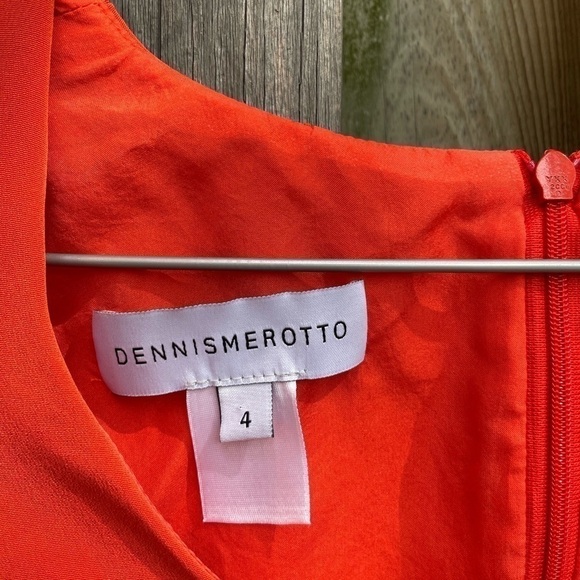DENNIS Merotto orange dress sz 4 - Picture 3 of 7